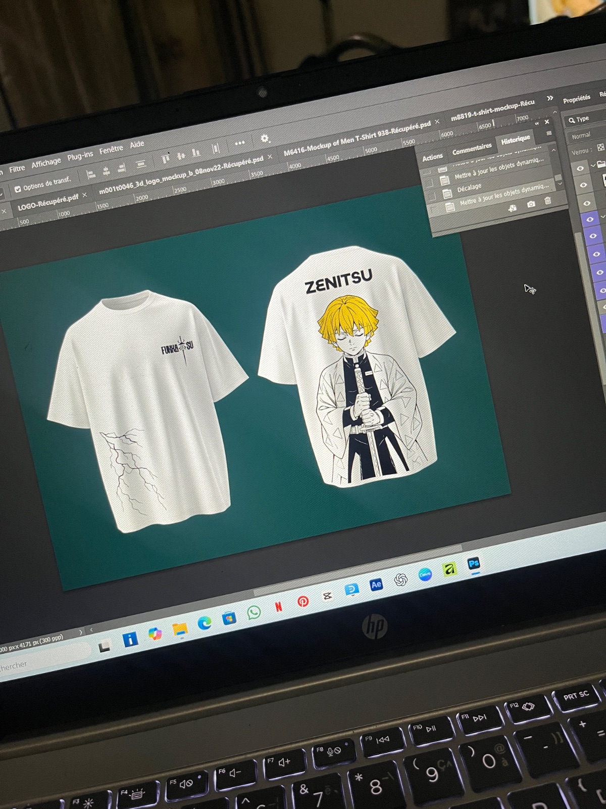 T shirt personnalisé zenitsu